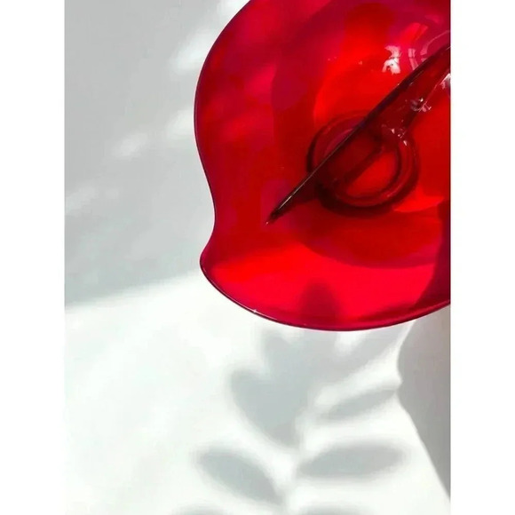 MCM Epic Viking Glass Co. Divided Ruby Red Dish - Picture 6 of 9